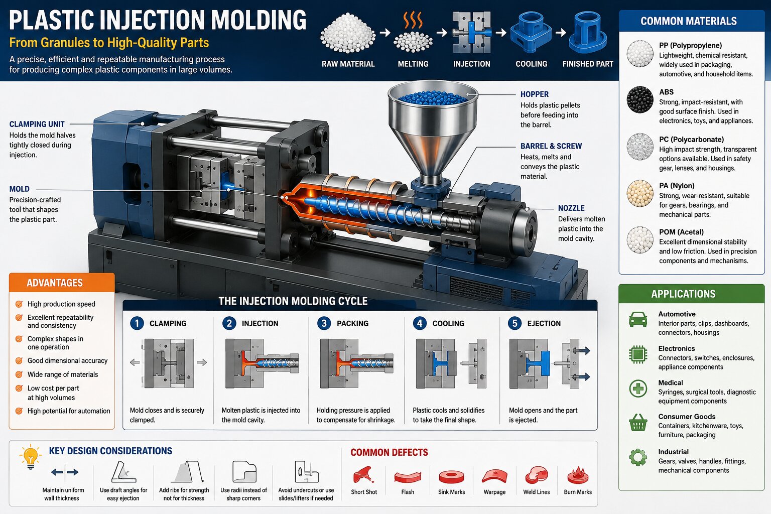 Plastic Injection Molding Process, Advantages, Applications, and Future